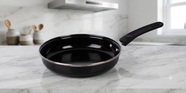 Jainpet Premium Hard-Anodized Skillet with Ergonomic Handle Fry Pan 24 cm diameter 1 L capacity