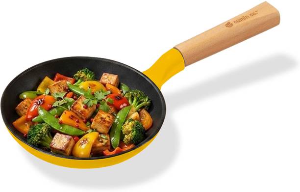 CUMIN CO. Cast Iron Fry Pan | 16 cm | 4-Layer Enamel Coated Pan | Fry Pan 16 cm diameter 1 L capacity