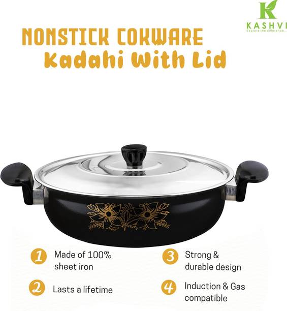 Kashvi Premium Induction & Gas Stove Use Big 26 cm ढक्कन के साथ
