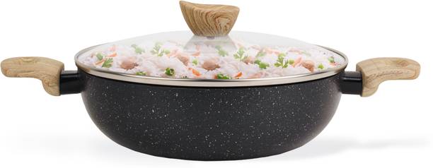 Kreme Venetia Premium 5 Layer Granite Coating Kadhai 24 cm diameter with Lid 2.5 L capacity