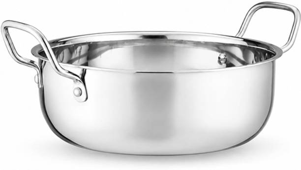 rasora Multipurpose Deep Fry & Curry Pan Stainless Steel Deep Kadhai 2L Kadhai 22 cm diameter 2 L capacity