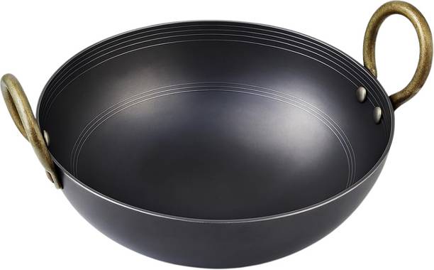 TC Premium Quality IRON KADHAI Kadhai 10 cm diameter with Lid 1 L capacity