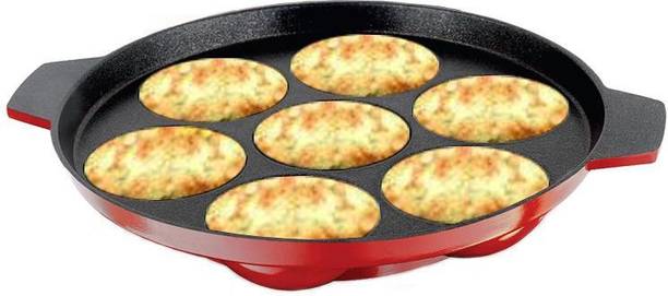 NIRLON Non-Stick Aluminium Appampatram Black Colour Paniarakkal 1 L capacity 17 cm diameter
