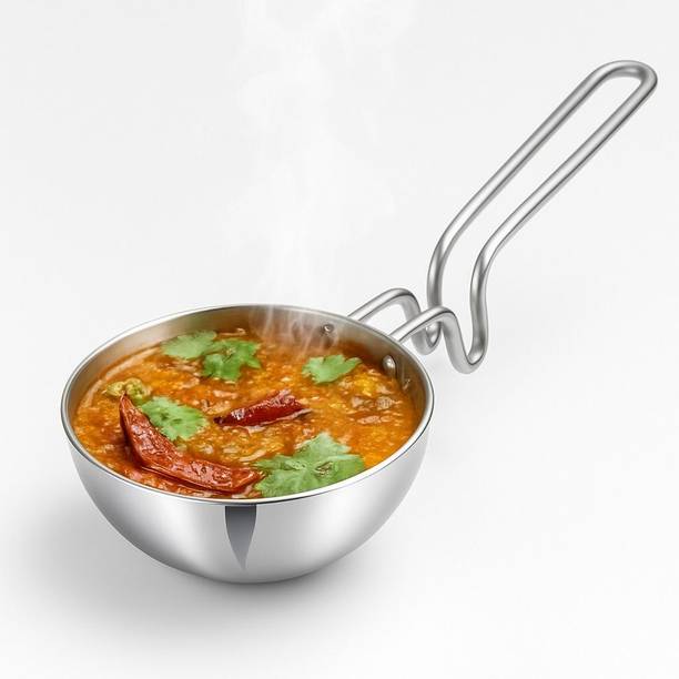 ABC steeluxe Stainless Steel Tadka Pan Pot 12 cm diameter 0.5 L capacity with Lid