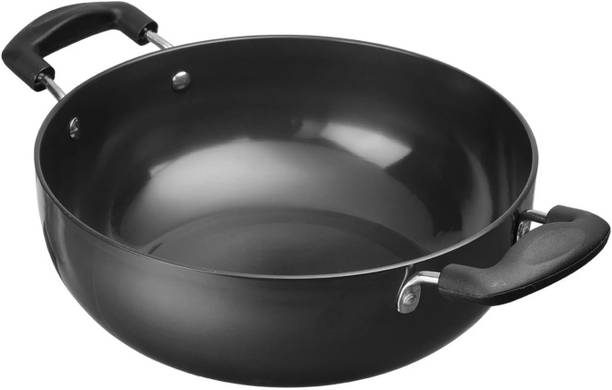 VINOD Black Pearl Hard Anodised Non Stick Deep Kadhai 18 cm diameter 1.6 L capacity