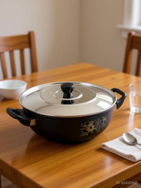 Cook Pro Premium Kadahi Kadhai 26 cm diameter with Lid 3.5 L capacity