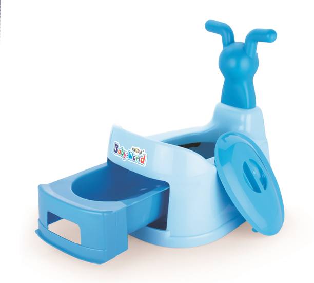 FABLE Toilet Trainer Baby Potty Seat Cartoon Face with Removable Tray & Closing Lid Baby World Baby Potty Seat Potty Seat