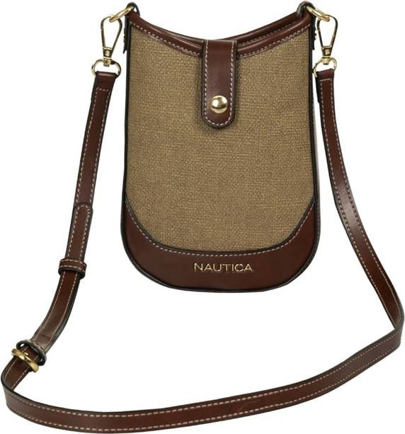 Beige, Brown Women Sling Bag Women's Compact Mobile Pouch