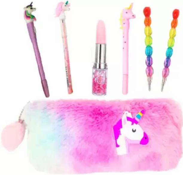 Taufa Villa Unicorn Stationery Combo Set Pencil Pouch for Girls Unicorn Pens Pouch