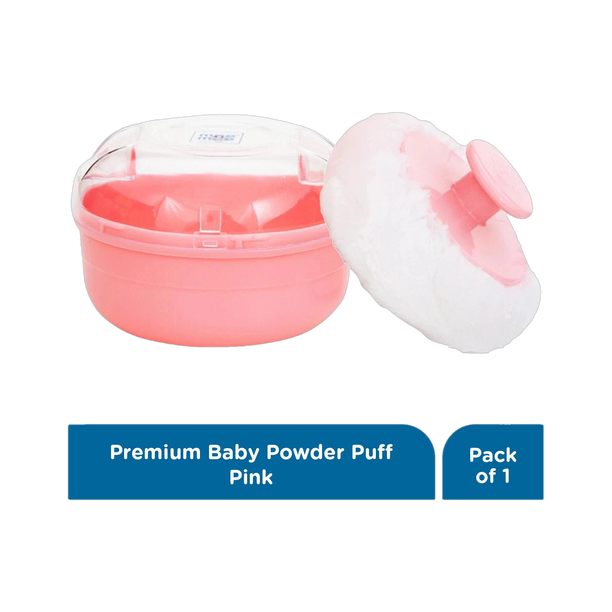MeeMee Portable Soft Feel Powder Puff with Box Holder Container for New Born and Kids