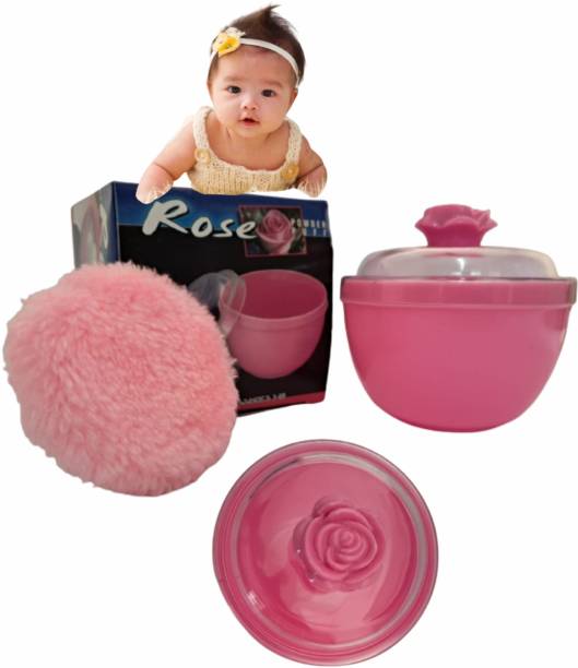 Dresszon Skin Care Baby Powder Puff with Powder Storage and Box Holder for New Born Kids