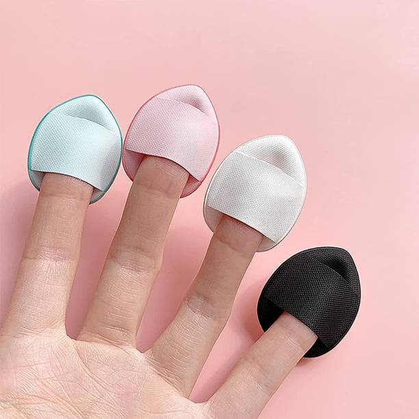 EZELFLOW BEAUTY 4 Pcs Finger Puff Mini Air Cushion Beauty Blender Makeup Sponge Soft Finger Puff