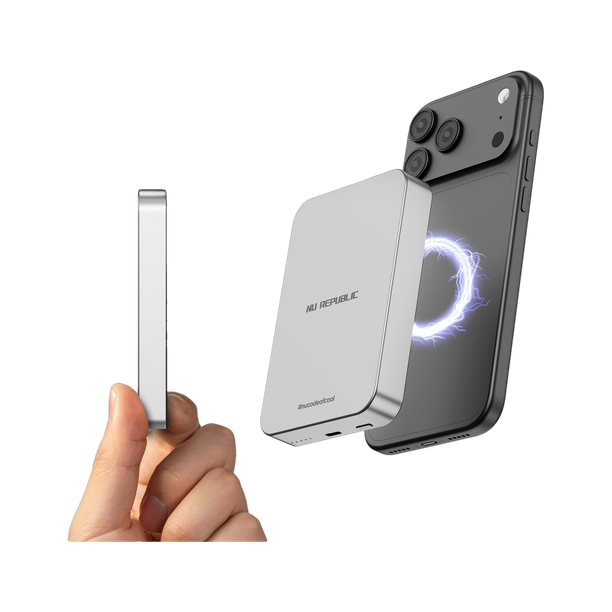 Nu Republic 10000 mAh 22.5 W Wired & Wireless With MagSafe Compact Pocket Size Power Bank