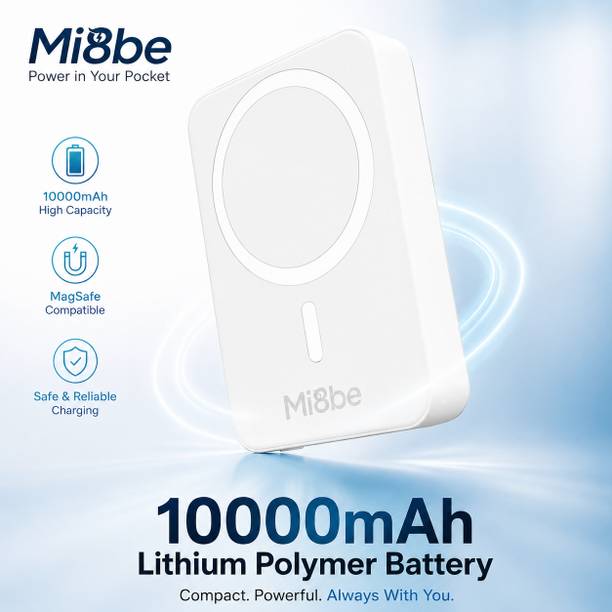 MI8BE 10000 mAh 22.5 W Wireless With MagSafe Compact Pocket Size Power Bank