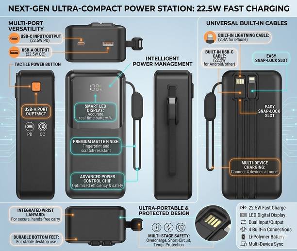 FAHIG 50000 mAh 22.5 W Compact Pocket Size Power Bank