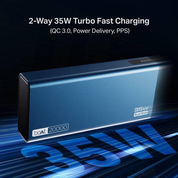 boAt 20000 mAh 35 W Power Bank  (Navy Blue, Lithium Polymer, Fast Charging, Quick Charge 3.0, Power Delivery 3.0 for Mobile, Tablet, Smartwatch)