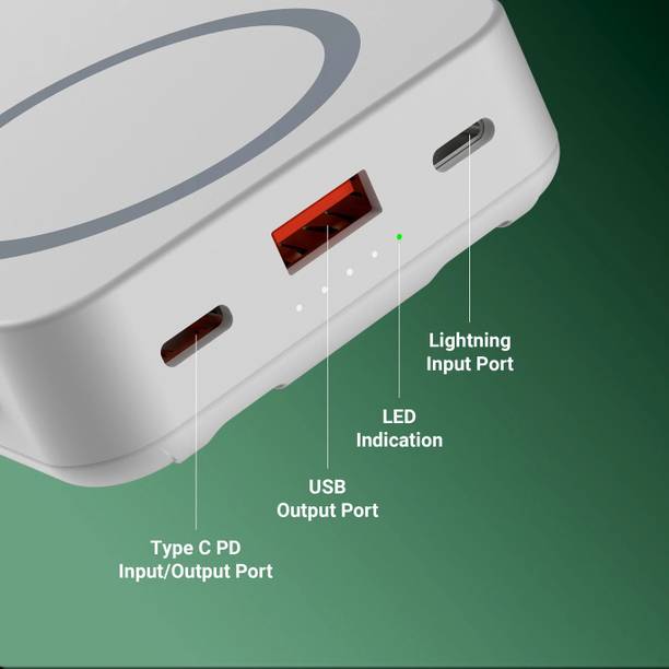FIREBEAT 10000 mAh 15 W Wired & Wireless With MagSafe Ultra Compact Pocket Size Power Bank