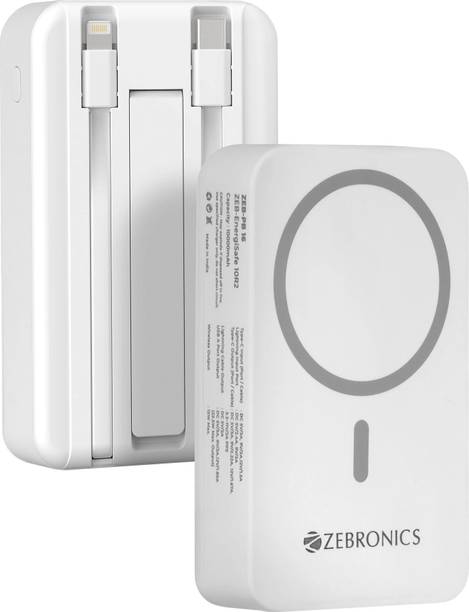 ZEBRONICS 10000 mAh 22.5 W Wireless With MagSafe Nano Power Bank