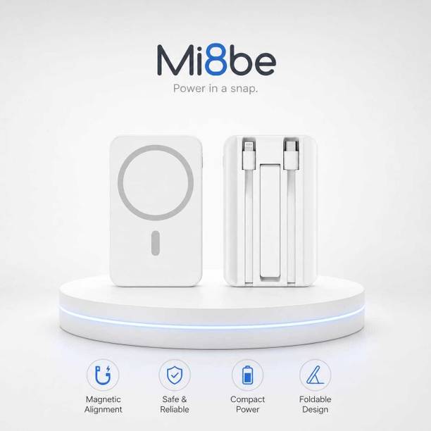 MI8BE 10000 mAh 22.5 W Wired & Wireless With MagSafe Compact Pocket Size Power Bank