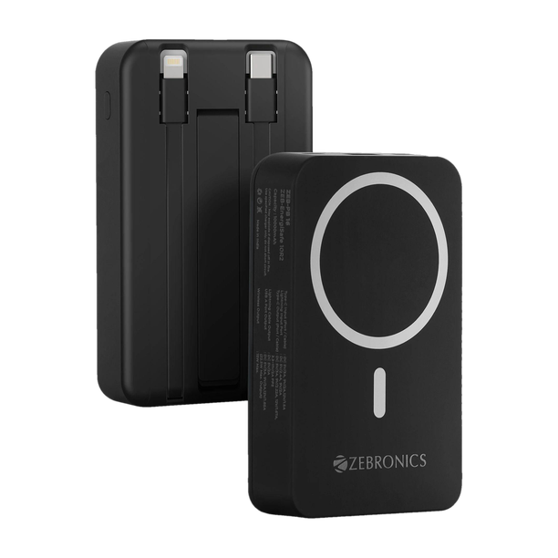 ZEBRONICS 10000 mAh 22.5 W Wireless With MagSafe Nano Pocket Size Power Bank
