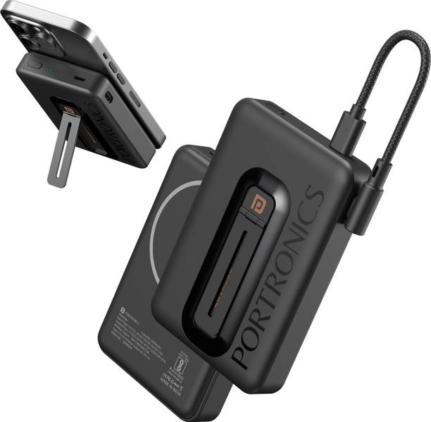 Portronics 10000 mAh 20 W Wired & Wireless With MagSafe Compact Pocket Size Power Bank