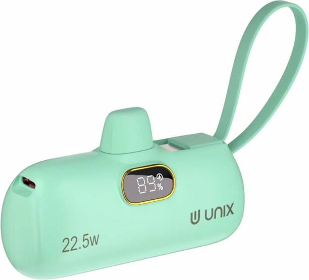 Unix 5000 mAh 22.5 W Compact Pocket Size Power Bank