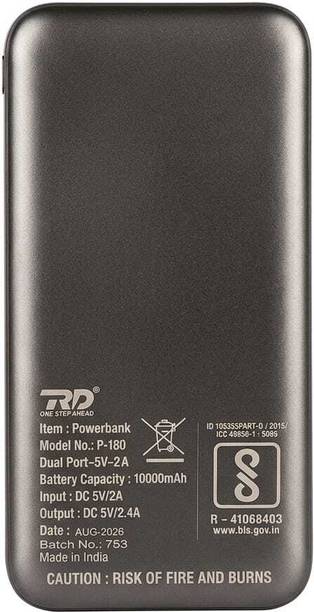 RD One Step Ahead 10000 mAh Compact Pocket Size Power Bank