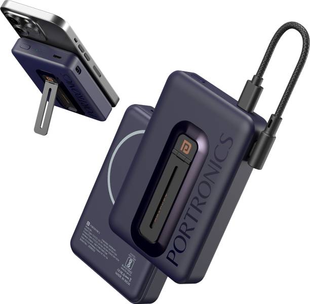 Portronics 10000 mAh 20 W Wired & Wireless With MagSafe Compact Pocket Size Power Bank