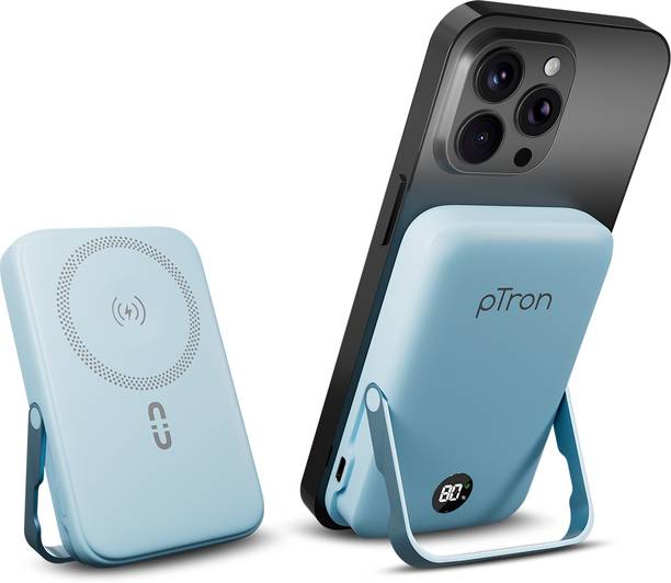 PTron 10000 mAh 22.5 W Wired & Wireless With MagSafe Compact Pocket Size Power Bank