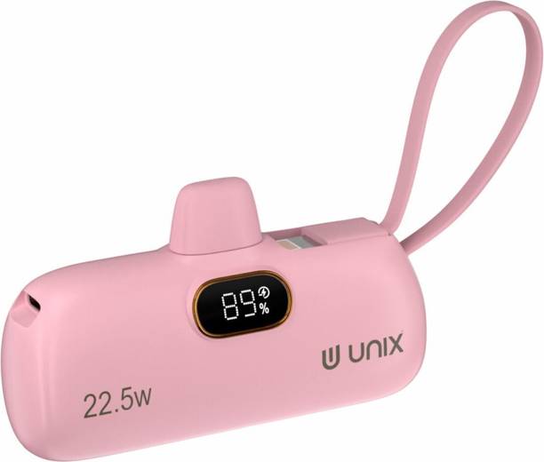 Unix 5000 mAh 22.5 W Compact Pocket Size Power Bank