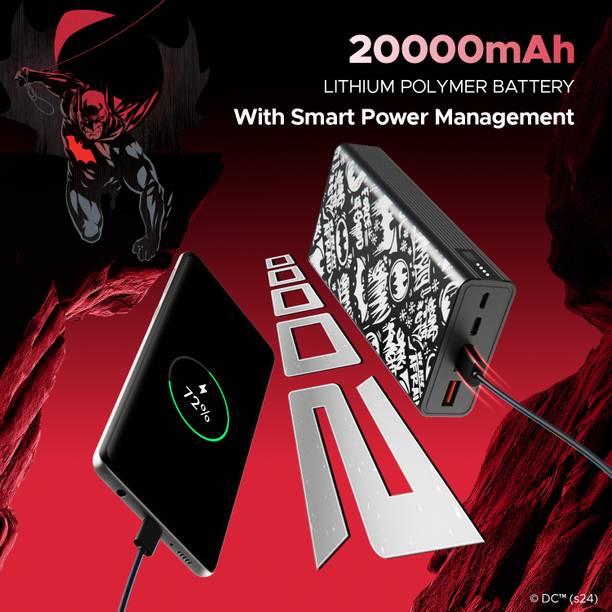boAt 20000 mAh Wireless Power Bank  (Knight Black, Lithium Polymer, for Mobile, Tablet)