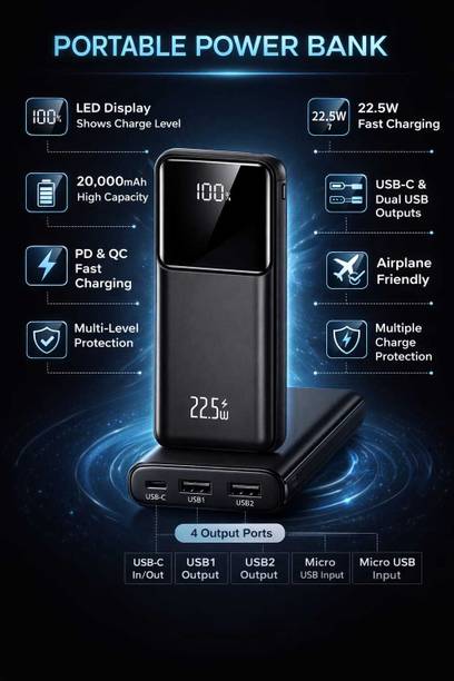 FAHIG 200000 mAh 18 W Compact Pocket Size Power Bank