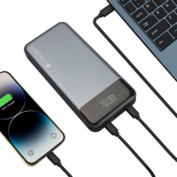 ZEBRONICS 27000 mAh 100 W Slim Power Bank