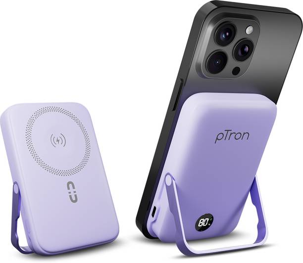 PTron 10000 mAh 22.5 W Wired & Wireless With MagSafe Compact Pocket Size Power Bank