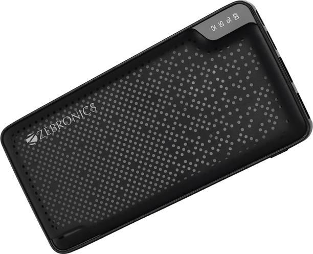 ZEBRONICS 10000 mAh 10 W Slim Power Bank  (Black, Lithium Polymer, Power Delivery 3.0 for Mobile, Tablet)