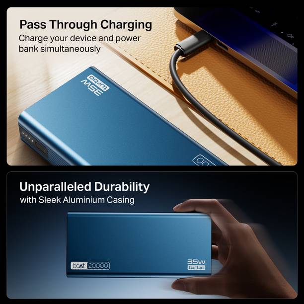 boAt 20000 mAh 35 W Power Bank  (Navy Blue, Lithium Polymer, Fast Charging, Quick Charge 3.0, Power Delivery 3.0 for Mobile, Tablet, Smartwatch)