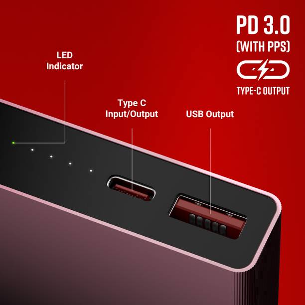ZEBRONICS 10000 mAh 22.5 W Nano Power Bank  (Raspberry, Lithium Polymer, Fast Charging, Quick Charge 3.0 for Mobile, Tablet)