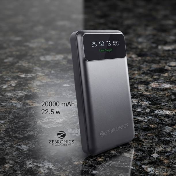 ZEBRONICS 20000 mAh 22.5 W Power Bank