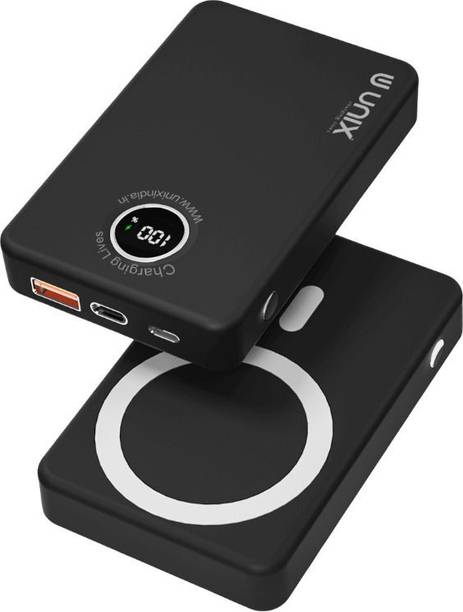 Unix 10000 mAh 15 W Wired & Wireless With MagSafe Compact Pocket Size Power Bank
