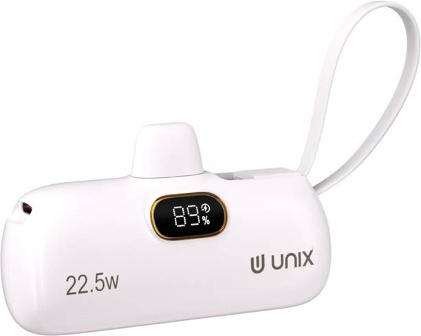 Unix 5000 mAh 22.5 W Compact Pocket Size Power Bank