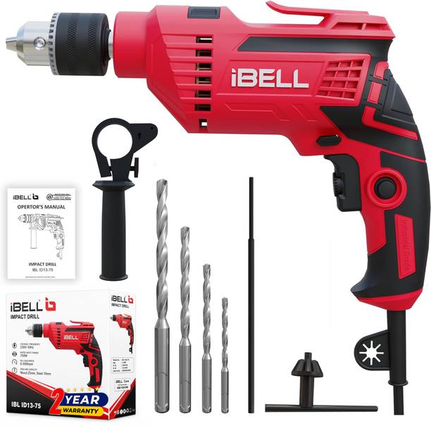 iBELL 650W, Copper Armature, 2800 RPM, 2 mode selector, variable speed ID13-75 Impact Pistol Grip Drill (13 mm Chuck Size)