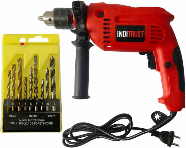 Inditrust 700W 13mm Impact drill machine set 6 Month warranty 100% Copper Winding 9pc Bit Power & Hand Tool Kit