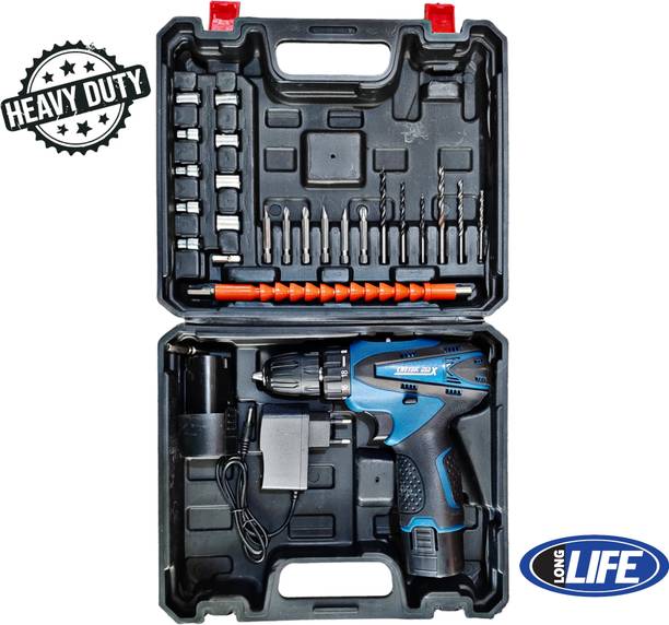 NTH NTH CORDLESS DRILL KIT 2x12v Battery With Speed Control Power & Hand Tool Kit With 25PcsTools कार्डलेस ड्रिल