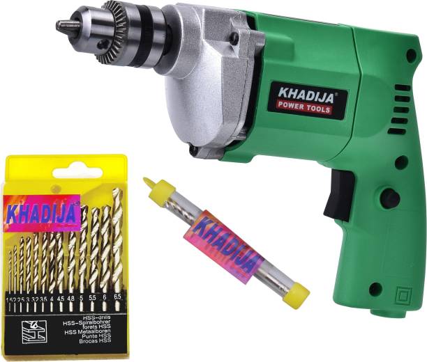 Khadija 350WATT Electric Drill With 13Pcs Hss Drill Bits & 1Pc Masonary Bit Combo Pistol Grip Drill