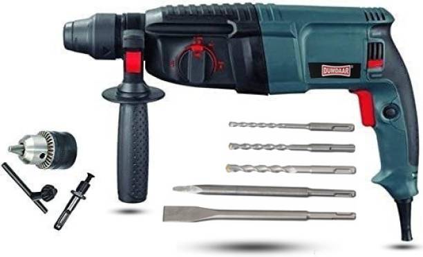 DUMDAAR WITH 6 MONTHS WARRANTY 1200W 26mm Electric Hammer Reversible Drill Machine With 3Pc SDS Bit DRILL CHUCK AND ADAPTOR Pistol Grip Drill