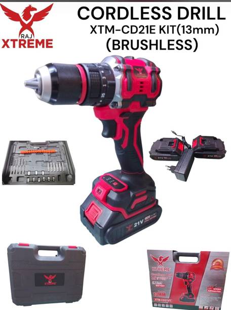 Shiv Enterprise XTM-CD21E KIT Brushless Dual Speed, 10mm , With 2 x 2v Batteries TURBO 21V CORDLESS DRI Collated Screw Gun