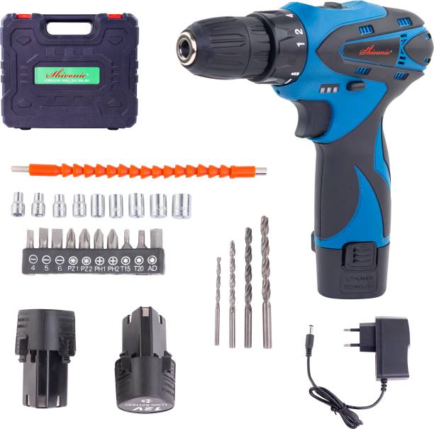 Shivonic SVC HIGHLY ADVANCE ELECTRIC CORDLESS DRILL MACHINE WITH BIT/ SCREW DRIVERS SET /2 BATTERIES /CHARGER. SVC HIGHLY ADVANCE ELECTRIC CORDLESS DRILL MACHINE WITH BIT/ SCREW DRIVERS SET /2 BATTERIES /CHARGER. Pistol Grip Drill