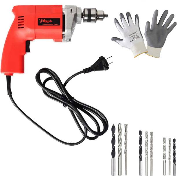 hillgrove hgcm1108m2 500w power drill machine 9pcs all type bits making holes metal wood concrete pistol grip nmd122