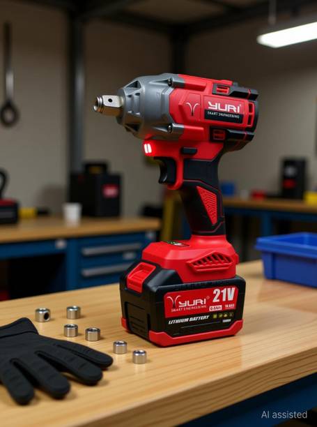 Shiv Enterprise YURI-954 CORDLESS BRUSHLESS IMPACT WRENCH 400NM TORQUE & 6.0AH 21 LI-ION BATTERY Collated Screw Gun