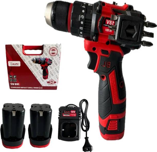 Shiv Enterprise YURI-951 CORDLESS IMPACT DRILL 18V MAX LI-ION BATTERY,35NM HIGH TORQUE& CHRGER Drywall Screw Gun